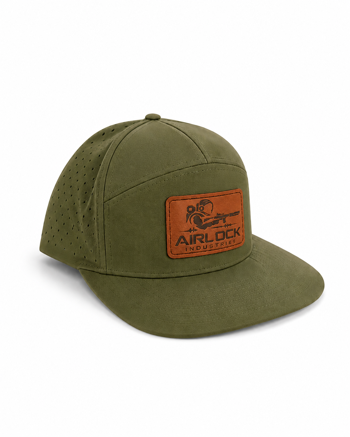 7 Panel Snapback | Moss Green